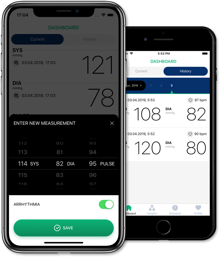 Joda Blood Pressure iOS screenshots